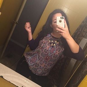 Blue with designs top